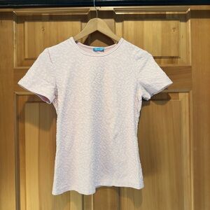 J. McLaughlin Soft Pink Textured Tee Small